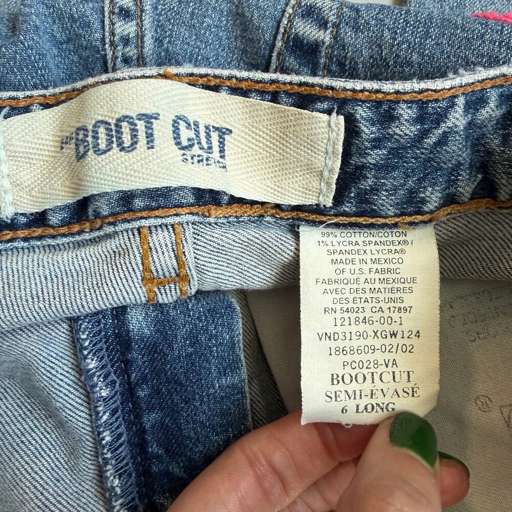 Gap, Light Blue, Patchwork, Fringed Hem, Boot Cut… - image 5